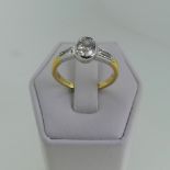 A single stone diamond Ring, the oval facetted stone approx. 0.58ct (6.18x4.9x3.09mm) collet set