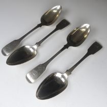 A set of four George IV West Country silver Table Spoons, by George Ferris, hallmarked Exeter, 1822,