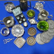 A quantity of Silver Plate, including kettles on stand, bottle coasters, plates, jugs etc., (a lot)