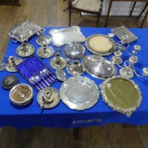 A quantity of Silver Plate, including chamber sticks, entreé dishes, meat plate, candelabra etc., (a