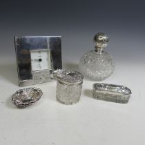 A Continental (800) silver mounted cut glass Scent Bottle, together with a pair of late Victorian