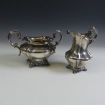 A William IV silver Sugar Bowl and Cream Jug, by Charles Reily & George Storer, hallmarked London,