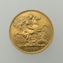 An Edwardian gold Half Sovereign, dated 1910.