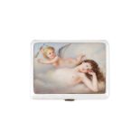 AN EARLY 20TH CENTURY AUSTRIAN SILVER AND ENAMEL NOVELTY EROTIC CIGARETTE CASE, VIENNA DATED 1903 PR