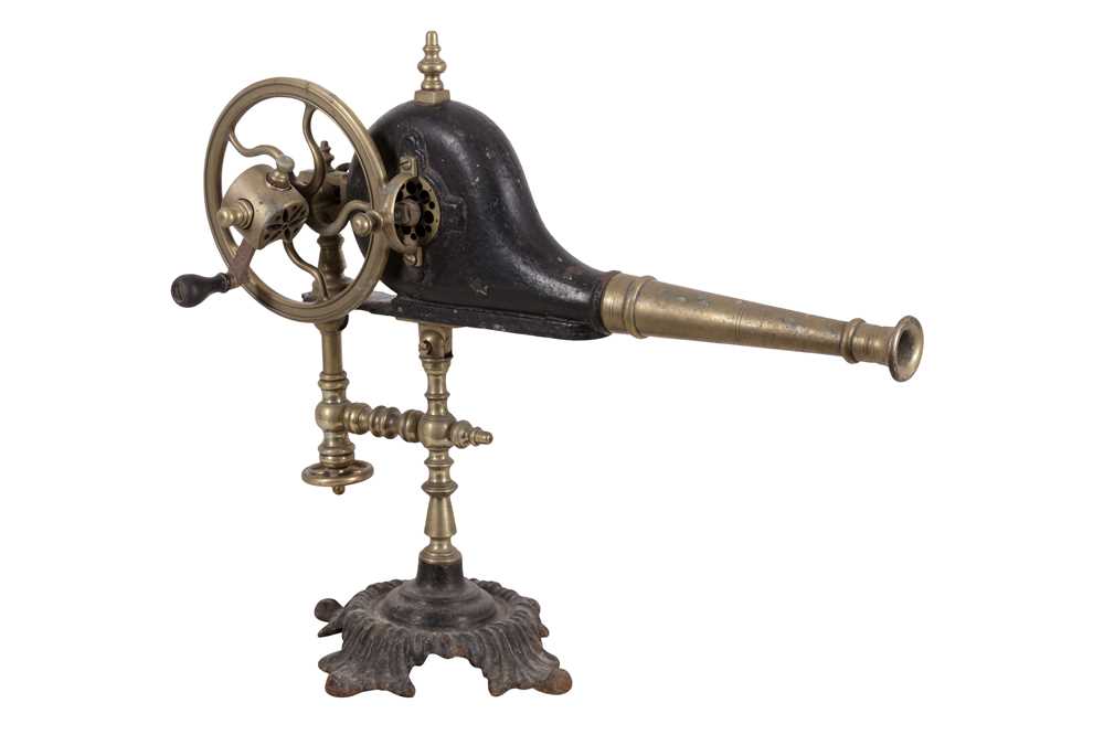 A Ornate Victorian Hand Cranked Mechanical Fire Bellows