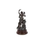 A Spelter Figure Of A Nymph With A Telephone c.1900s