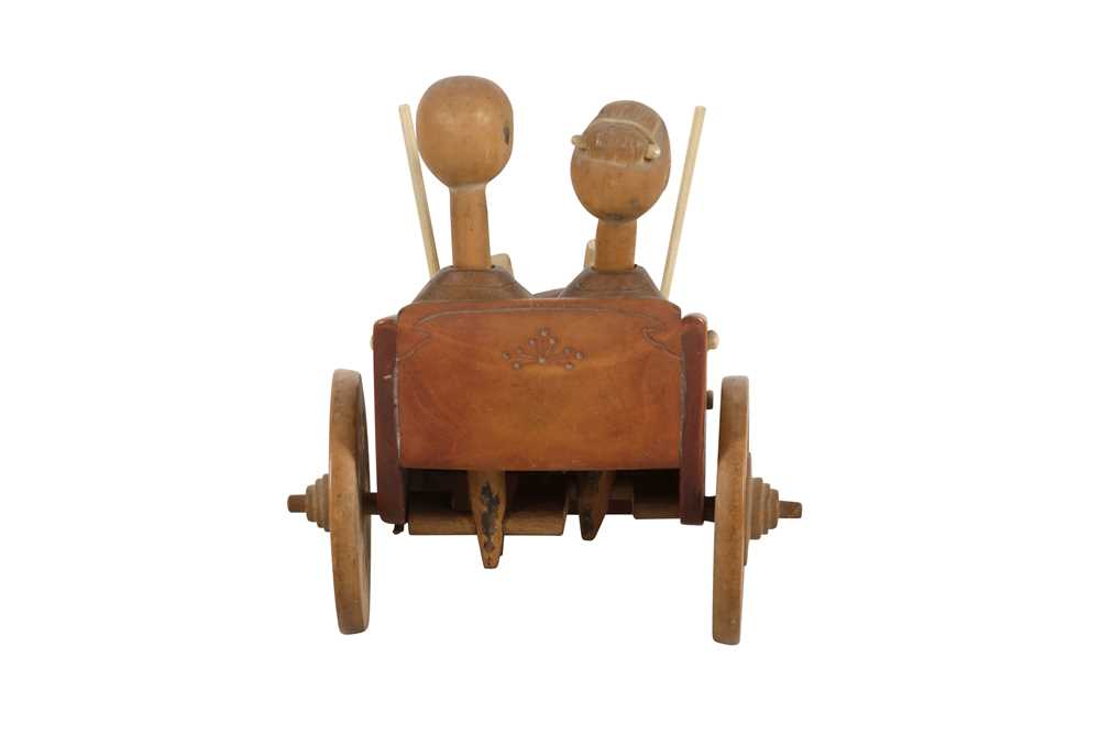 A Wooden Kobe Toy Of Old Couple In Rickshaw - Image 7 of 7