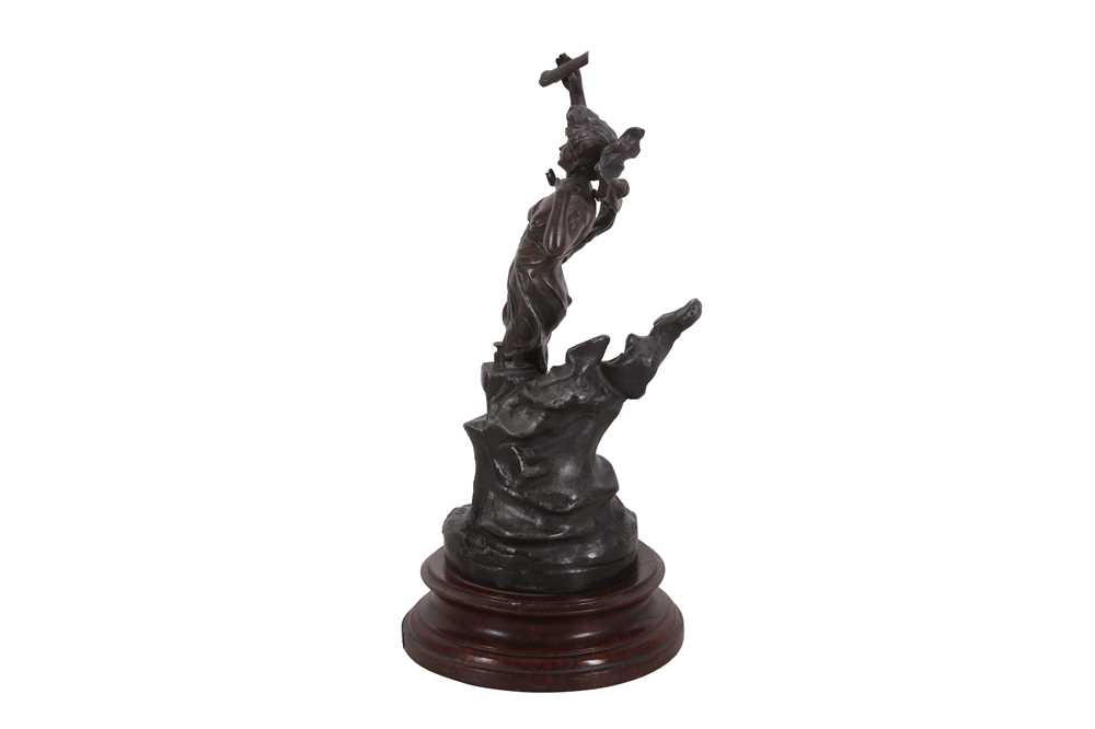 A Spelter Figure Of A Nymph With A Telephone c.1900s - Image 3 of 5