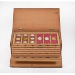 An Unusual Collection of Microscope Slides. Box Marked Chemical Polarscope.