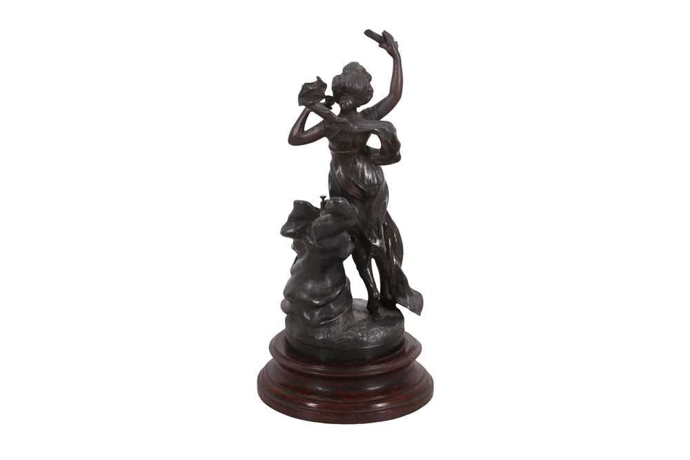 A Spelter Figure Of A Nymph With A Telephone c.1900s - Image 2 of 5