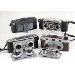 Group of Four 35mm Stereo Film Cameras.