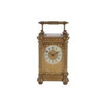 Late 19thC/early 20thC French Gilt Brass Carriage Clock