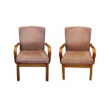 A PAIR OF PARKER KNOLL BENTWOOD ARMCHAIRS