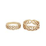 TWO 9 CARAT GOLD RINGS