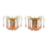 A PAIR OF MURANO CHANDELIER WALL LIGHTS