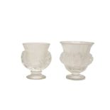 LALIQUE CRYSTAL, FRANCE, TWO VASES