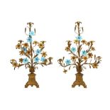 A PAIR OF 19TH CENTURY FRENCH ALTAR FLORAL CANDELABRA