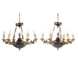 A PAIR OF EMPIRE STYLE CHANDELIERS