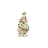 A MEISSEN PORCELAIN FIGURE OF A FLOWER SELLER,19TH CENTURY