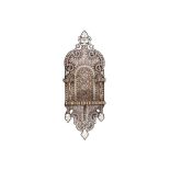 A BONE AND MOTHER-OF-PEARL-INLAID HARDWOOD WALL TURBAN HOLDER IN OTTOMAN STYLE Possibly Turkey or Sy