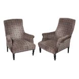 A PAIR OF VICTORIAN ARMCHAIRS