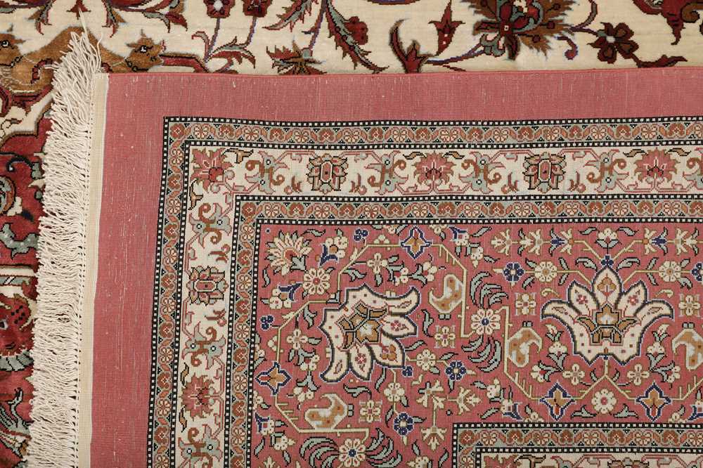 AN EXTREMELY FINE, SIGNED SILK QUM CARPET, CENTRAL PERSIA - Image 9 of 9