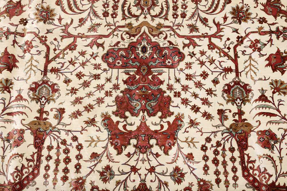 AN EXTREMELY FINE, SIGNED SILK QUM CARPET, CENTRAL PERSIA - Image 6 of 9