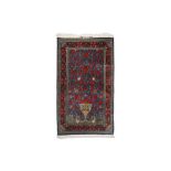 AN EXTREMELY FINE SIGNED SILK QUM RUG CENTRAL PERSIA
