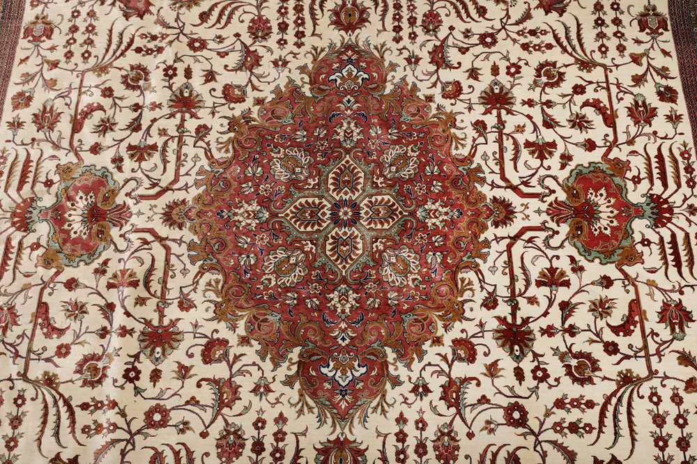 AN EXTREMELY FINE, SIGNED SILK QUM CARPET, CENTRAL PERSIA - Image 5 of 9