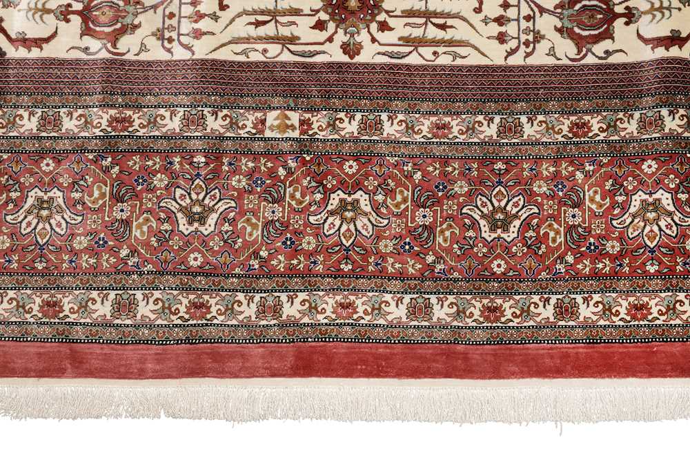 AN EXTREMELY FINE, SIGNED SILK QUM CARPET, CENTRAL PERSIA - Image 7 of 9