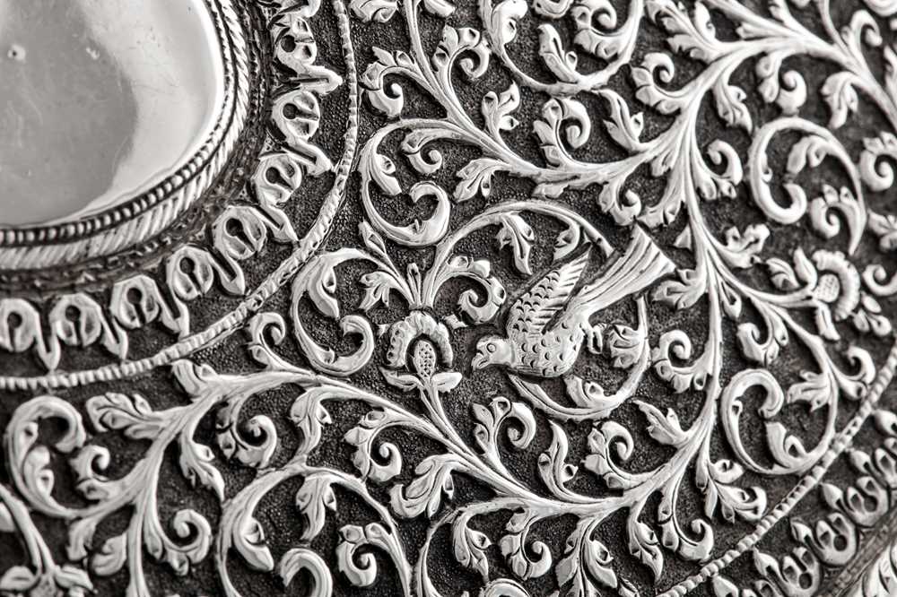 A late 19th century Anglo – Indian unmarked silver tea tray, Cutch circa 1890 - Image 3 of 4