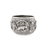 An early 20th century Burmese unmarked silver small bowl, Mandalay circa 1910