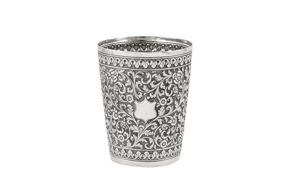 An early 20th century Anglo – Indian unmarked silver beaker, Cutch circa 1910