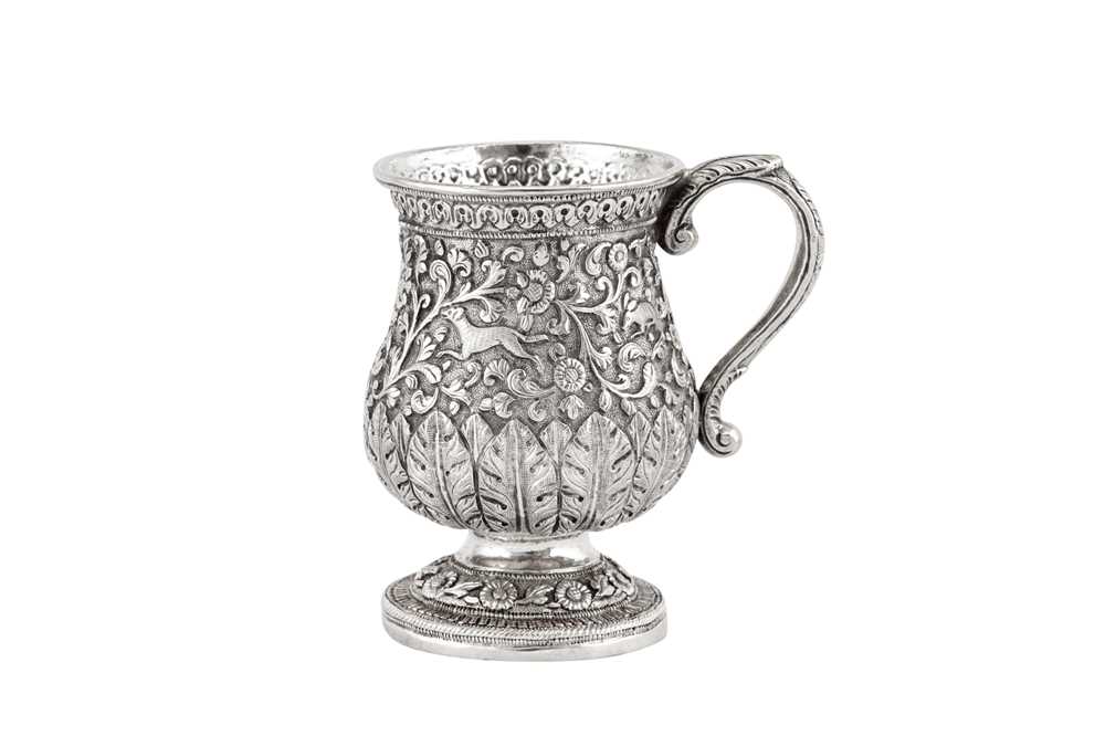 A late 19th century Anglo – Indian unmarked silver mug, Cutch circa 1890