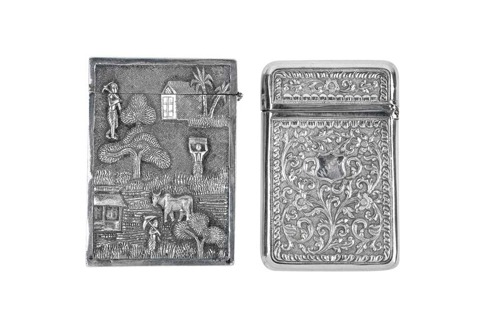 An early 20th century Anglo – Indian unmarked silver card case, Calcutta circa 1910