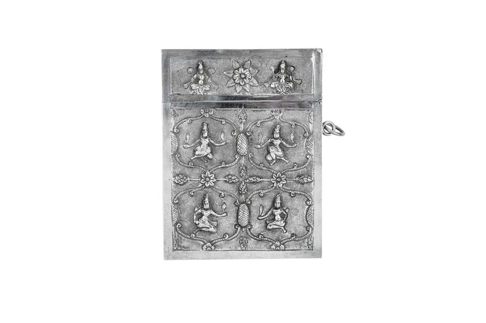 A late 19th century Anglo – Indian unmarked silver card case, Madras circa 1890 - Image 2 of 2