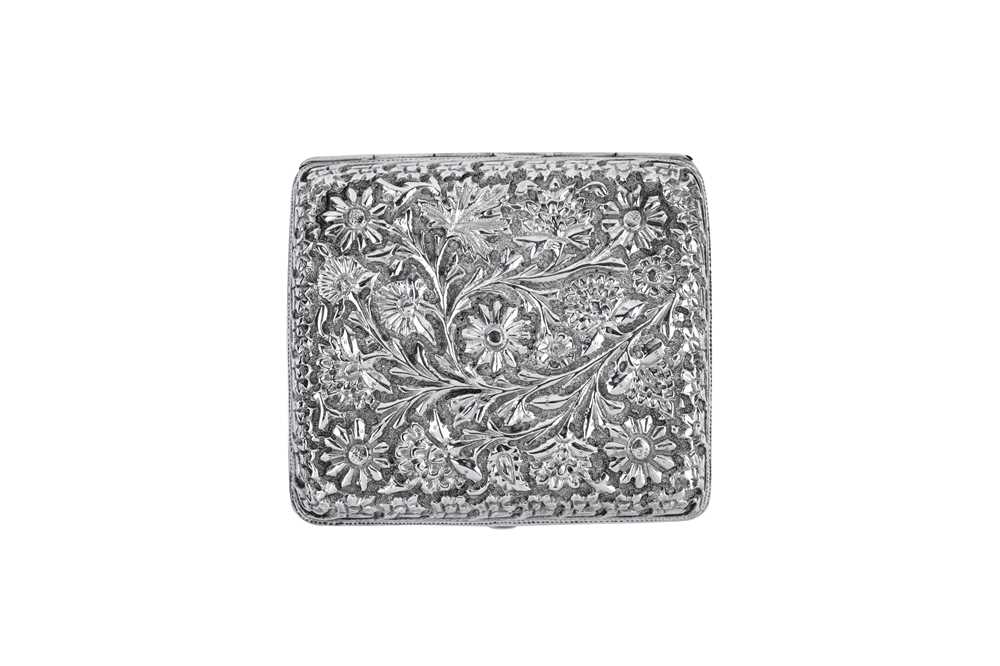 An early 20th century Anglo – Indian unmarked silver cigarette case, Kashmir circa 1910 - Image 2 of 2