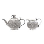A late 19th century Anglo – Indian unmarked silver bachelor teapot, Lucknow circa 1890