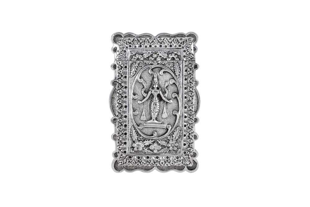 A late 19th century Anglo – Indian unmarked silver card case, Madras circa 1880