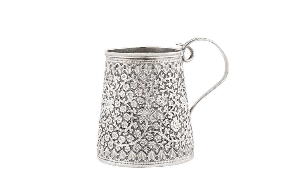 An early 20th century Anglo – Indian unmarked silver christening mug, Kashmir circa 1910 - Image 2 of 2