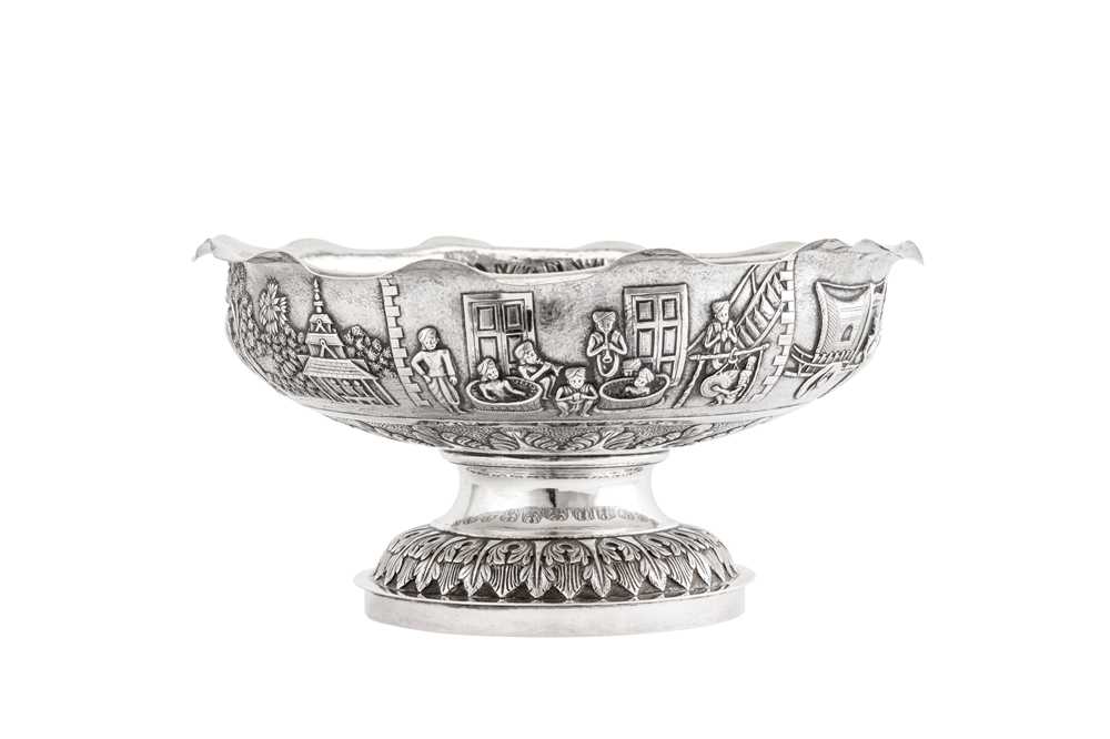 A large early 20th century Anglo – Indian silver fruit bowl, Calcutta, Bhowanipore circa 1910 by Das