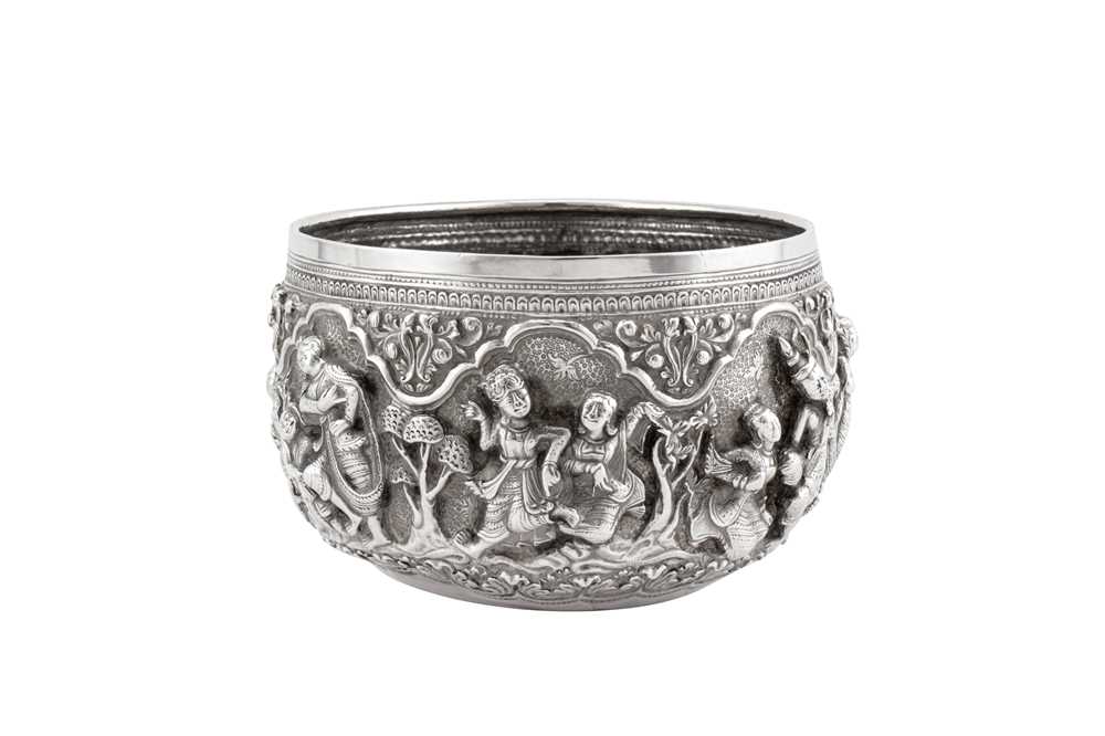 An early 20th century Burmese unmarked silver small bowl, probably Rangoon circa 1910