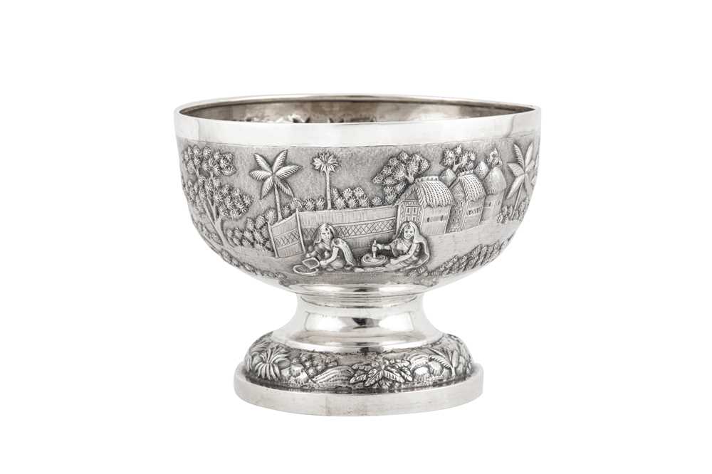 A late 19th century Anglo – Indian silver footed bowl, Calcutta, Bhowanipore circa 1890 by Grish Chu