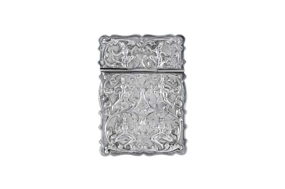 A late 19th / early 20th century Anglo – Indian silver card case, Madras circa 1900 - Image 2 of 3