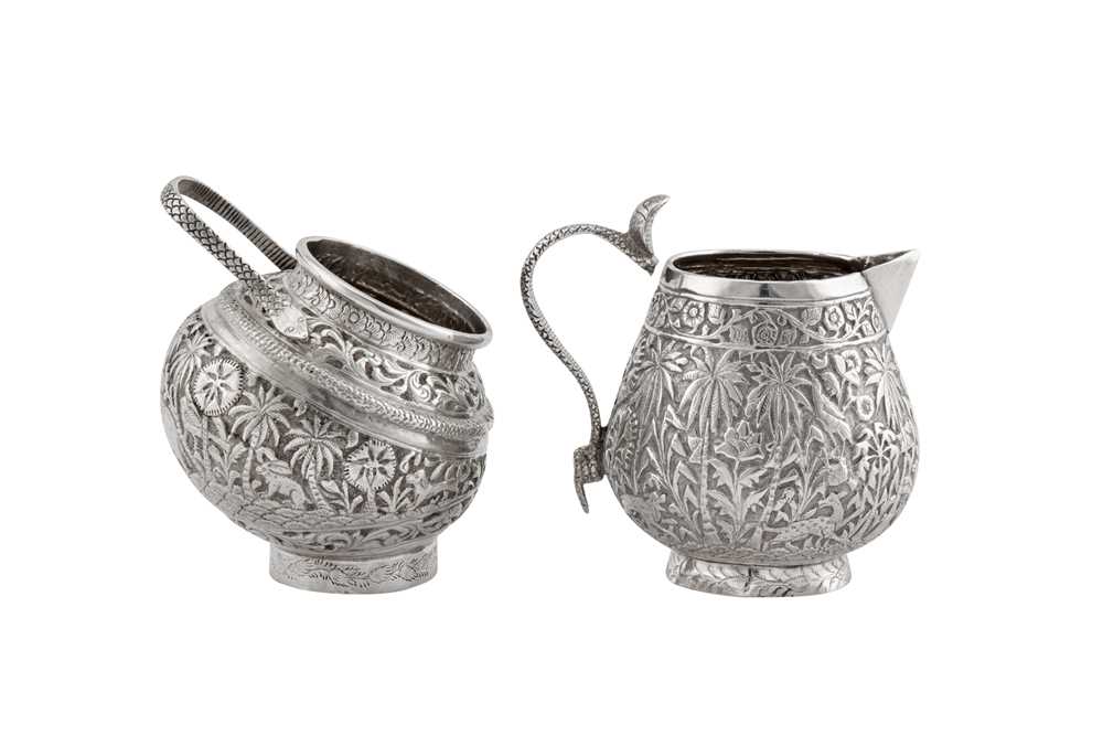 An early 20th century Anglo – Indian unmarked silver sugar bowl, Lucknow circa 1910