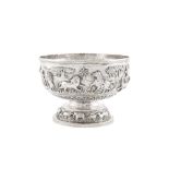 An early 20th century Anglo – Indian unmarked silver footed bowl, Bombay circa 1920