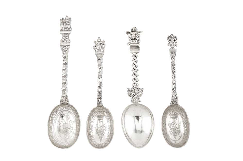 Three late 19th century Anglo - Indian silver spoons, Madras circa 1890 by Peter Orr and Sons
