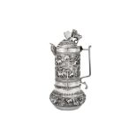 An unusual late 19th century Anglo – Indian unmarked silver claret jug, Lucknow circa 1890