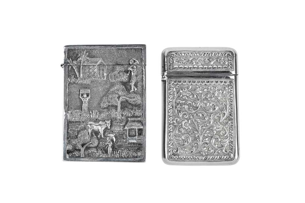 An early 20th century Anglo – Indian unmarked silver card case, Calcutta circa 1910 - Image 2 of 2