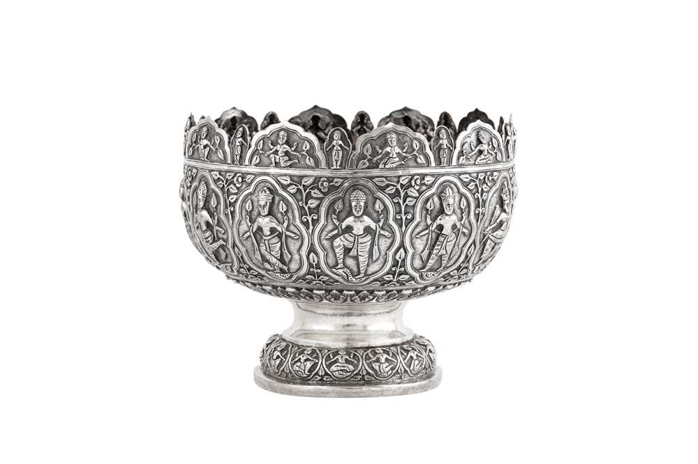 An early 20th century Anglo – Indian unmarked silver footed bowl, Poona circa 1910